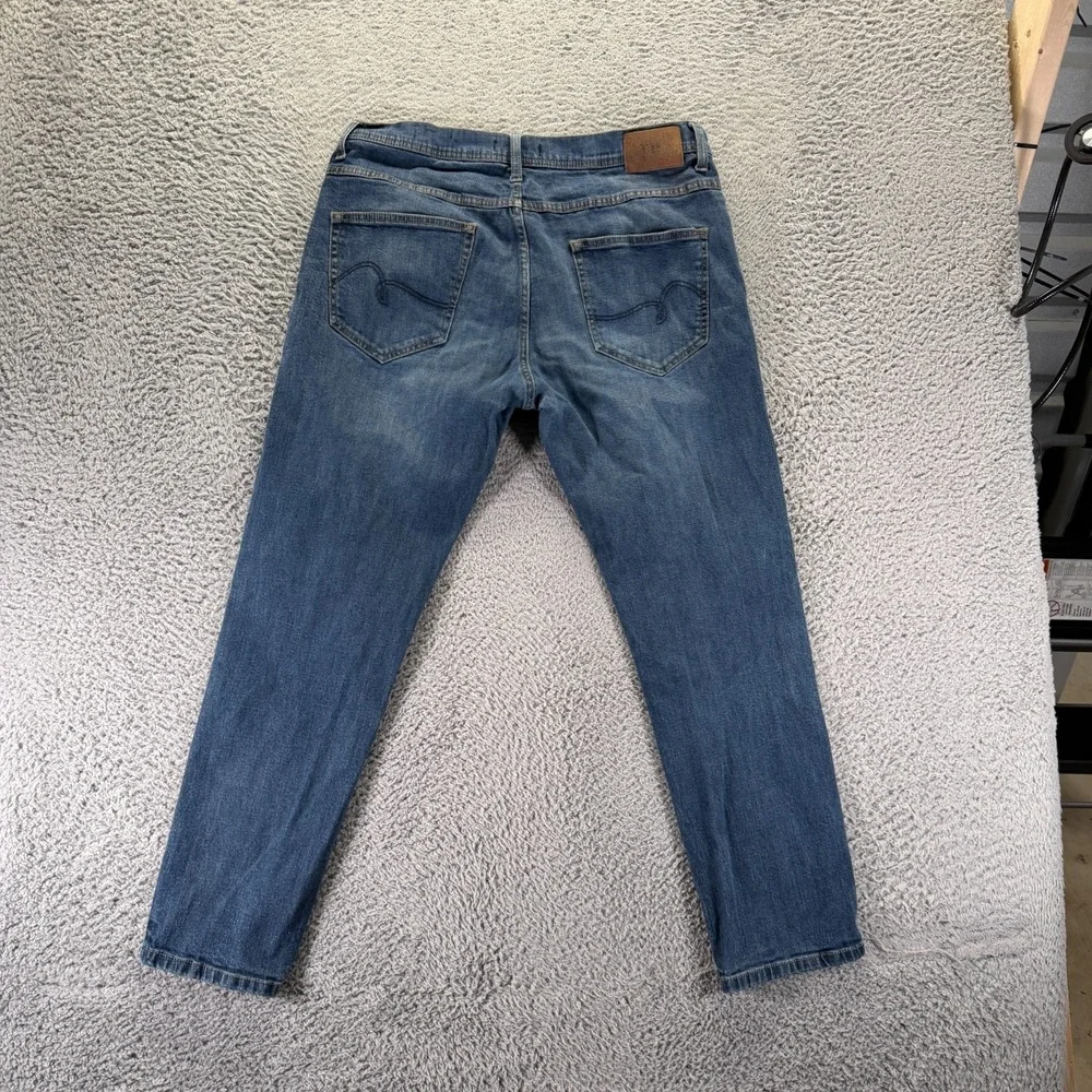 Rohm Jeans Mens 36x30 Blue Cotton Denim Straight Slim Fit Faded Workwear Stretch